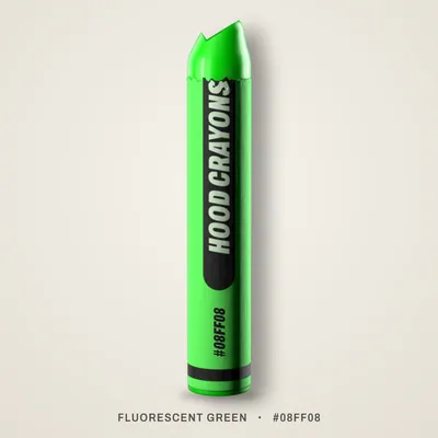 Fluorescent Green crayon, #08FF08