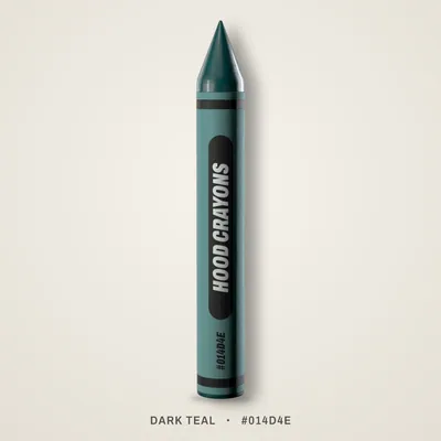 Dark Teal crayon, #014D4E