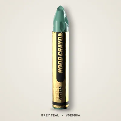 Grey Teal crayon, #5E9B8A