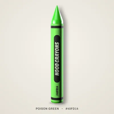Poison Green crayon, #40FD14