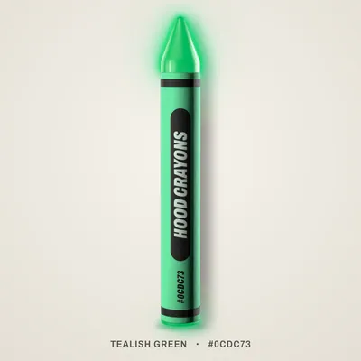 Tealish Green crayon, #0CDC73