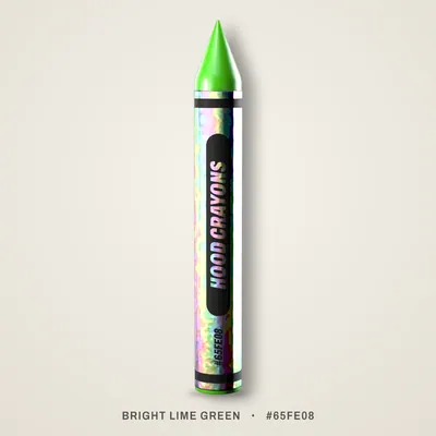Bright Lime Green crayon, #65FE08