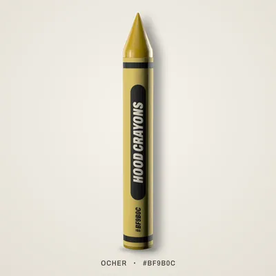 Ocher crayon, #BF9B0C