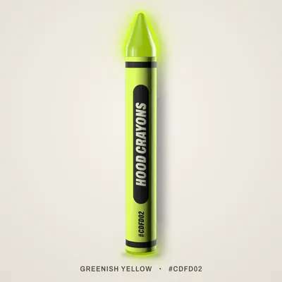 Greenish Yellow crayon, #CDFD02