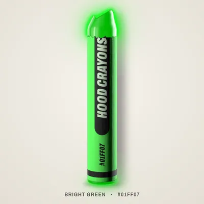 Bright Green crayon, #01FF07