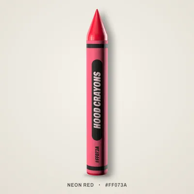 Neon Red crayon, #FF073A