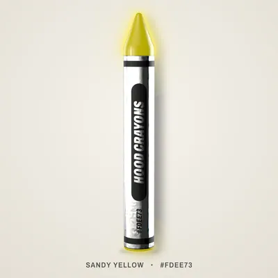 Sandy Yellow crayon, #FDEE73