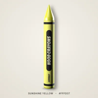 Sunshine Yellow crayon, #FFFD37