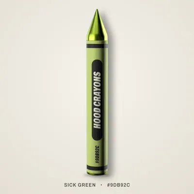 Sick Green crayon, #9DB92C