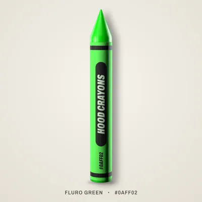 Fluro Green crayon, #0AFF02