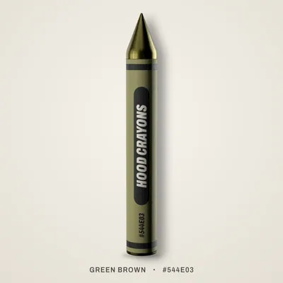 Green Brown crayon, #544E03