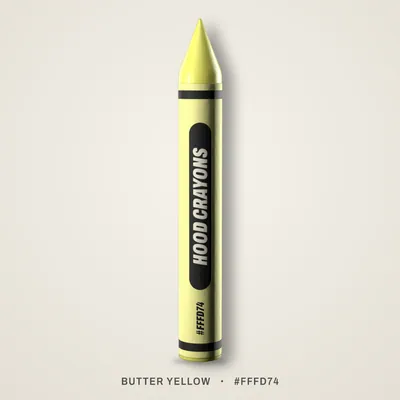 Butter Yellow crayon, #FFFD74