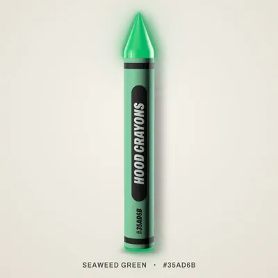 Seaweed Green crayon, #35AD6B