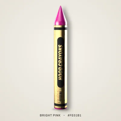 Bright Pink crayon, #FE01B1