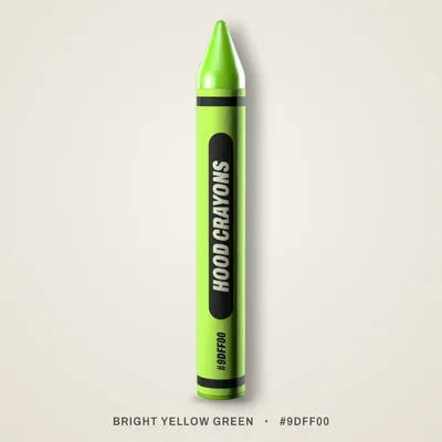 Bright Yellow Green crayon, #9DFF00