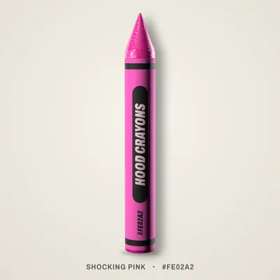 Shocking Pink crayon, #FE02A2