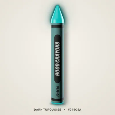 Dark Turquoise crayon, #045C5A