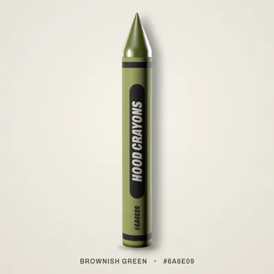 Brownish Green crayon, #6A6E09