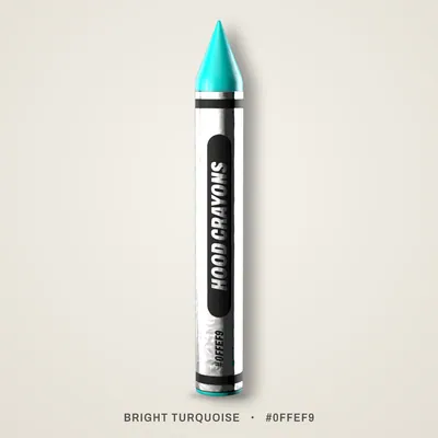 Bright Turquoise crayon, #0FFEF9