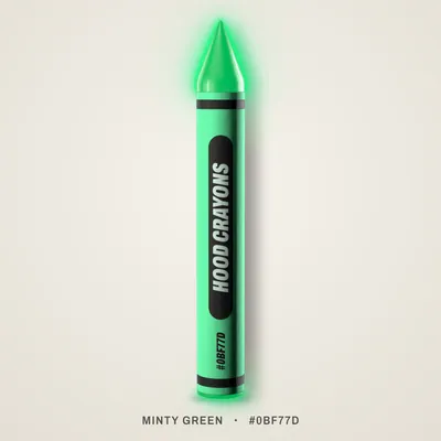 Minty Green crayon, #0BF77D