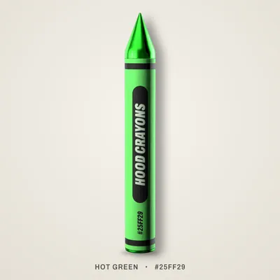 Hot Green crayon, #25FF29
