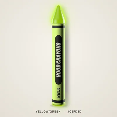 Yellow/green crayon, #C8FD3D