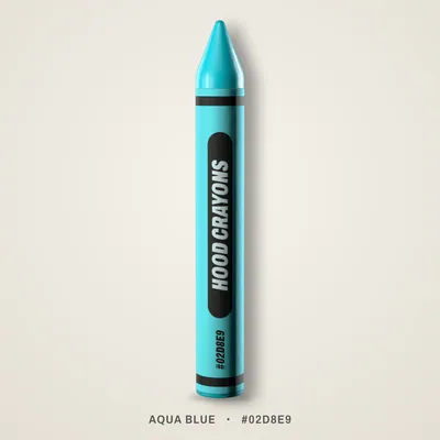 Aqua Blue crayon, #02D8E9