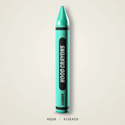 Aqua crayon, #13EAC9