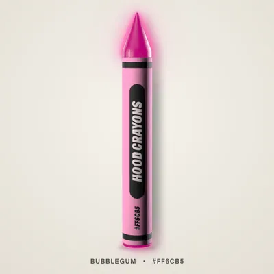 Bubblegum crayon, #FF6CB5