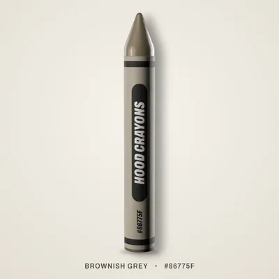 Brownish Grey crayon, #86775F
