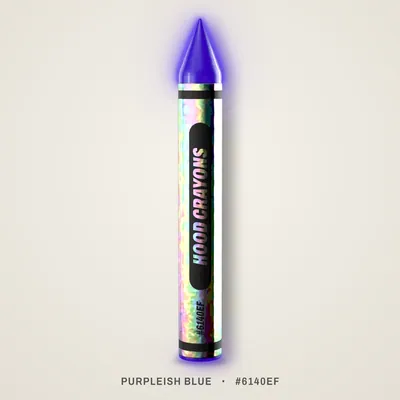 Purpleish Blue crayon, #6140EF