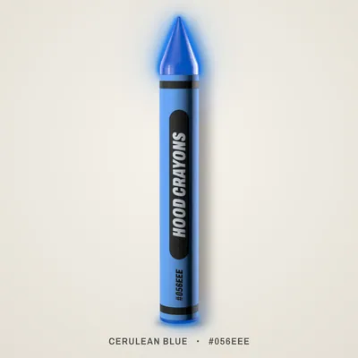 Cerulean Blue crayon, #056EEE