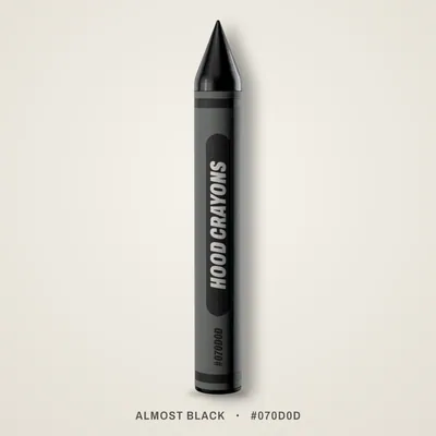 Almost Black crayon, #070D0D