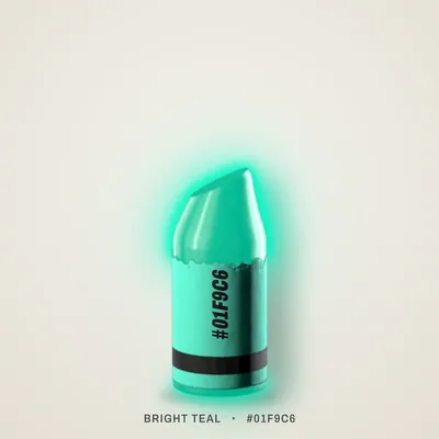 Bright Teal crayon, #01F9C6