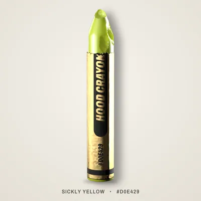Sickly Yellow crayon, #D0E429