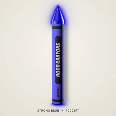Strong Blue crayon, #0C06F7