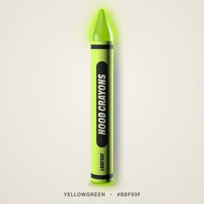 Yellowgreen crayon, #BBF90F