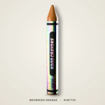 Brownish Orange crayon, #CB7723