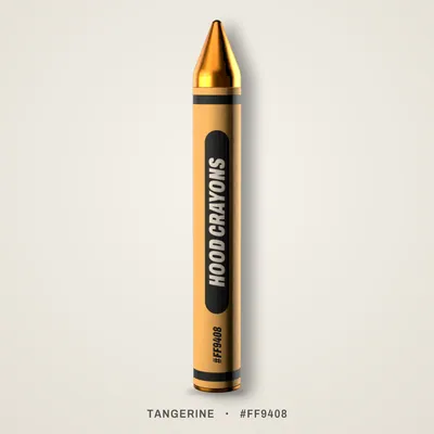 Tangerine crayon, #FF9408