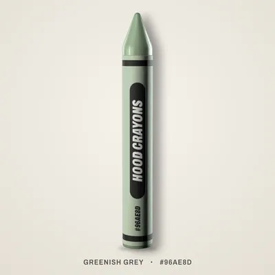 Greenish Grey crayon, #96AE8D