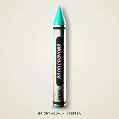 Bright Aqua crayon, #0BF9EA