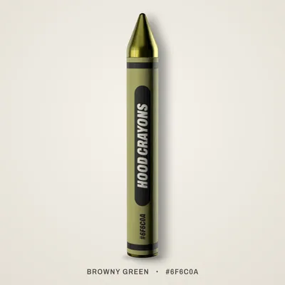 Browny Green crayon, #6F6C0A