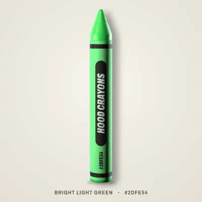 Bright Light Green crayon, #2DFE54