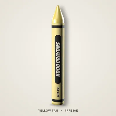 Yellow Tan crayon, #FFE36E