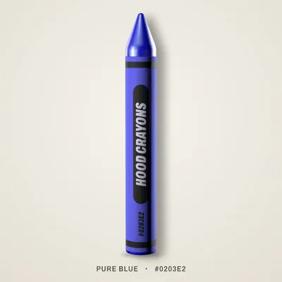 Pure Blue crayon, #0203E2