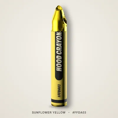 Sunflower Yellow crayon, #FFDA03