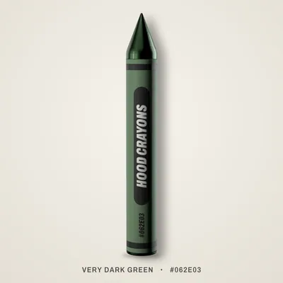 Very Dark Green crayon, #062E03