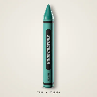 Teal crayon, #029386