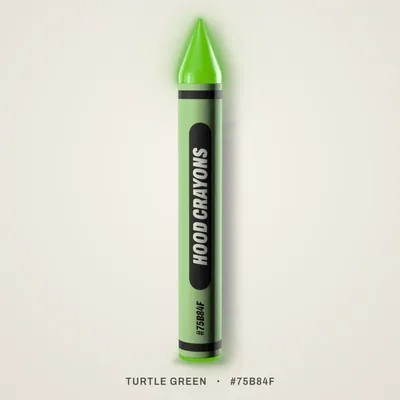 Turtle Green crayon, #75B84F